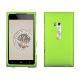 Neon Green Rubberized Hard Case Cover for AT&T Nokia Lumia 900 Cell Phones & Accessories