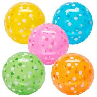 Inflatable Polka Dot Beach Balls (1 dz) Toys & Games