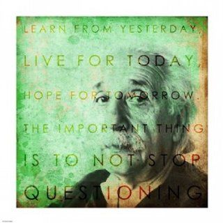 Einstein Live & Learn Quote Poster Print by Cheryl Valentino (14 x 14)  