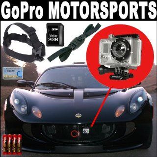 Gopro Motorsports Hero Wide 5 Megapixel 170 Degree Lens Camera + GoPro Head Strap Mount + GoPro Vented Helmet Strap + 2GB SD Card + 4 AAA Rechargeable Batteries  Digital Camera Accessory Kits  Camera & Photo