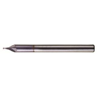 Bassett MEG 2 Series Solid Carbide Engraving Tool, Uncoated (Bright) Finish, 2 Flute, 30 Degrees Helix, Ball End, 0.04" Cutting Length, 1/64" Cutting Diameter, 1 1/2" /Length (Pack of 1) Ball Nose End Mills