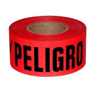 Radians BTPR06K1 20 2 Mil Danger Peligro 1000 Foot Roll Red Tape