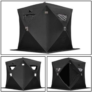 Black Folding Ice Fishing Shelter Tent 1 Person 2 Man Portable Fish Shanty House  Sports & Outdoors