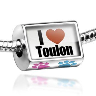Neonblond Bead Dog/Cat Paw "I Love Toulon region Var, Provence Alpes C�te d"Azur   Fits Pandora charm Bracelet NEONBLOND Jewelry & Accessories Jewelry