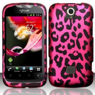HOT PINK LEOPARD Hard Plastic Matte Design Case for Huawei myTouch Q U8730 (Slider Version) + Car Charger In Twisted Tech Packaging 