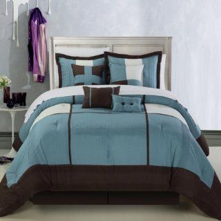 Chic Home Dorchester 8 Piece Comforter Set, King, Blue  