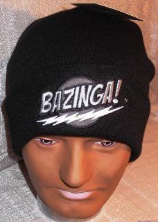 The Big Bang Theory BAZINGA Black Cuffed Knitted BEANIE HAT 