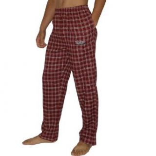NCAA Massachusetts Minutemen Mens Plaid Sleepwear / Pajama Pants Medium Dark Red Clothing
