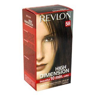 Revlon High Dimension 10 Minute Permanent Haircolor, Medium Golden Brown 58, 1 Application  Chemical Hair Dyes  Beauty