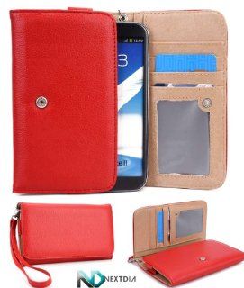 BLU Studio 5.3 II [Red] Bifold Wristlet Travel Wallet Case and a Complimentary NextDia ™ Velcro Cable Wrap Computers & Accessories