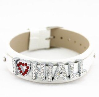 Slider Letter Wristband Pure White Bracelet   I Love Niall Jewelry