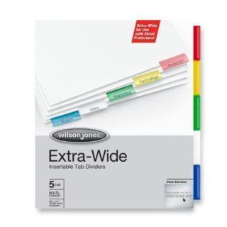 Wilson Jones 5 tab Multicolor Oversized Insertable Indexes   W55205 