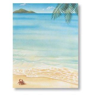 200 Tropical Beach Letterhead Sheets 