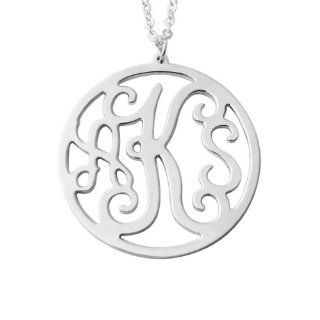 Hushi Jewelry Alloy Personalized Circle Monogram Necklace Pendant Necklaces Jewelry