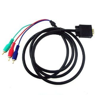 6FT Gold VGA To RCA PC RGB LCD HDTV Audio Video Monitor Component Cable **Laptop Parts Store** 