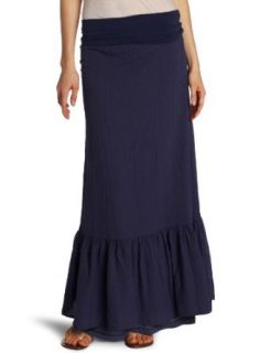 Splendid Women's Linen Maxi Skirt, Denim, Medium