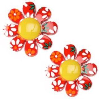 Novelty Button 7/8'' Flower Power Yellow/Multi By The Package