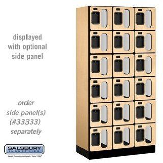 S 36000 Series 36 In. W X 76 In. H X 18 In. D 6 Tier Box Style See Through Designer Wood Locker In Maple Salsbury Industries S 36368MAP