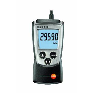 Testo 0560 0511 Pocket Pro Absolute Pressure and Altitude Meter, 300 to 1200 hPa Range, 0.1 hPa Resolution, +/  3.0 hPa Accuracy, 2 Type AAA Battery Electronic Pressure Sensors