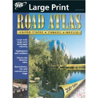 AAA 2001 Large Print Road Atlas AAA 9781562514259 Books