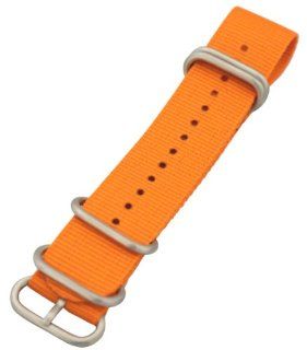 24mm Solid Orange Urban 5 Ring Military Nylon Watch Band / Strap Fits All Watches Watches