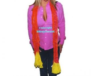 Ralph Lauren Collection Purple Label Womens Silk Yellow Orange Neck Scarf Fashion Scarves