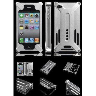 Shenanigames Transformer Style Aluminum Case for Iphone 4 4S   Silver/Gray Cell Phones & Accessories