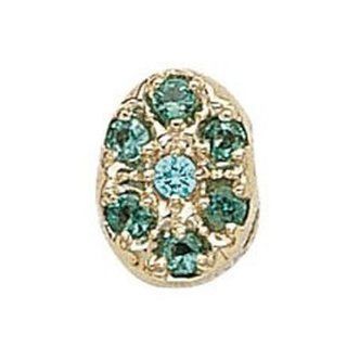 14 Karat Gold Emerald Slide GS032 E Charms Jewelry