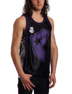 Famous Stars and Straps Men's Twitch Stencil Jersey, Black/Purple/White, XX Large Clothing