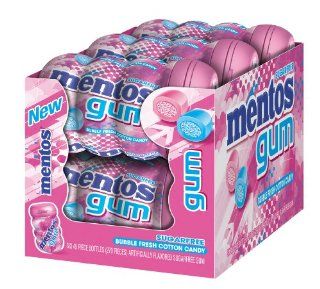 Mentos Gum Bubble Fresh Cotton Candy in Big Bottle Curvy, 45 Piece  Chewing Gum  Grocery & Gourmet Food