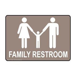 Family Restroom Sign RRE 6992 WHTonTaupe Unisex / Family / Assisted  Business And Store Signs 