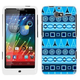 Motorola RAZR M Aztec Blue Pattern Phone Case Cover Cell Phones & Accessories