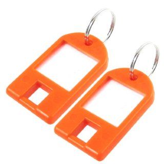 Orange Plastic Waiter Barber Name Tag Badge Clip Holder 2 Pcs   Sports Related Key Chains