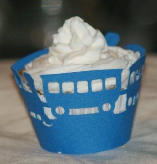 All About Details Blue Trains Cupcake Wrappers, Set of 12 Kitchen & Dining