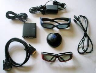 3D Kit for almost any 3D Projector or 120hz Monitor with emitter, glasses(ONE)  Video Glasses  Camera & Photo
