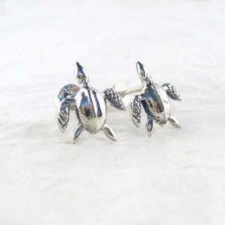 Sterling Silver Sea Turtle Post Earrings Jewelry