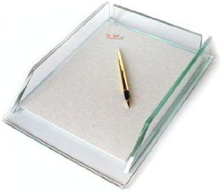 Cristalle Glass Letter Tray   Office Desk Trays