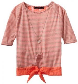 Almost Famous Girls 7 16 Neon Stripe Raglan Top Fashion T Shirts Clothing