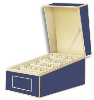 Semikolon A6 Index Card File Box, 4 x 6 Inches, Dividers A to Z, Marine Blue (3220003)  Business Card Files 