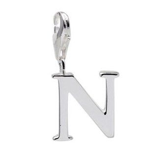 Sterling Silver Letter N Charm Jewelry