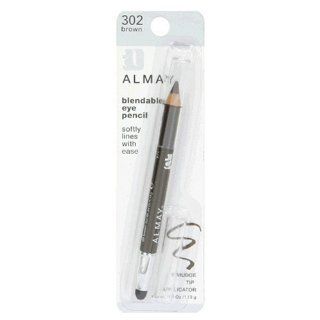 ALMAY Blendable Eye Pencil Crayon for Women, # 302 Brown, 0.04 Ounce  Eye Liners  Beauty
