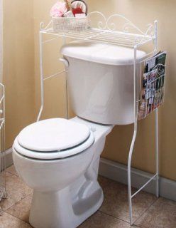 Metal Wire Bathroom Over the Toilet Shelf in White  Other Products  