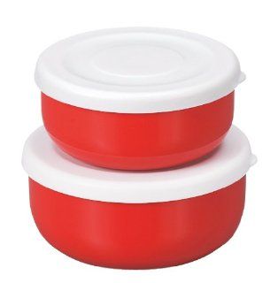 Native Heart round container set red [storage containers can also be used as a vessel] Masakazu (japan import) Kitchen & Dining