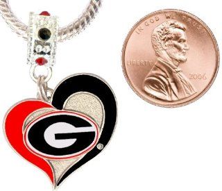 University of Georgia Charm with Connector Will Fit Pandora, Troll, Biagi and More. Can Also Be Worn As a Pendant  Sports Fan Charms  Sports & Outdoors