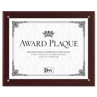 DAX Products   DAX   Plaque In An Instant Kit w/Certificates/Mats, Wood/Acrylic 10 1/2 x 13, Mahogany   Sold As 1 Each   Easily create and display employee awards.   Predrilled 10 1/2 x 13 hardwood plaque is bevel edged.   Includes clear cover and decorati