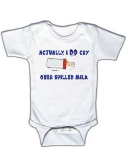 Actually, I DO cry over spilled milk   Funny Baby One piece Bodysuit Clothing