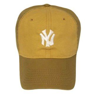 MLB NEW YORK YANKEES MUSTARD KHAKI BROWN HAT CAP ADJ  Sports Fan Baseball Caps  Sports & Outdoors