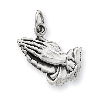 Praying Hands Pendant in Sterling Silver   Nice   Women GEMaffair Jewelry
