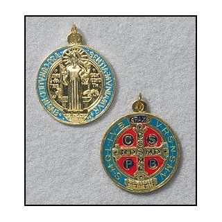 Exocism Gold Enamel St. Benedict Medal, Painted Pendant. In Addition to the Unconditional Indulgence, a Partial Indulgence Is Given to Anyone Who Will "Wear, Kiss or Hold the Medal Between the Hands with Veneration". Over the Years, Many Miracles