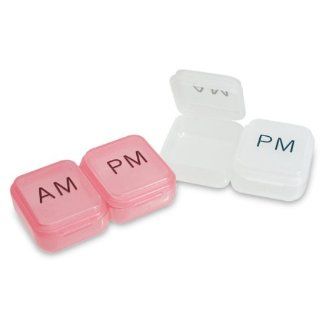 Compact AM PM Pill Box  Package of 2 Health & Personal Care